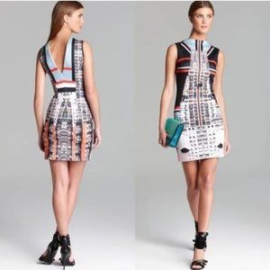 Clover Canyon Metropolis Bodycon Sleeveless High Neck Neoprene Dress Small Size